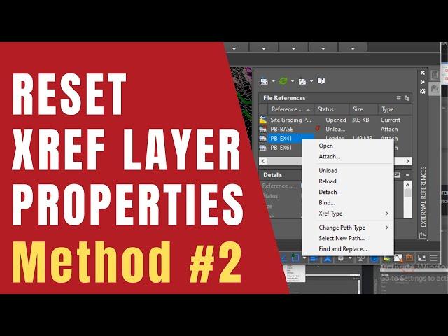 AutoCAD How to Reset Xref Layer Properties with VISRETAIN Command