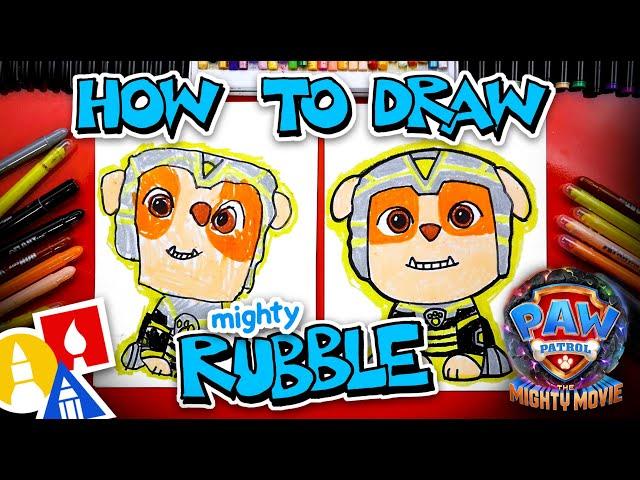 How To Draw Rubble From PAW Patrol: The Mighty Movie