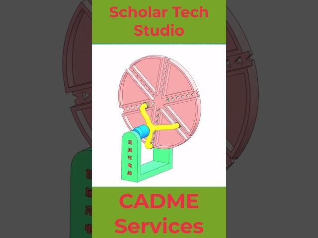 Three-crank turntable mechanism principle animation #solidworkstutorialsforbegineer#mechanicaldesign