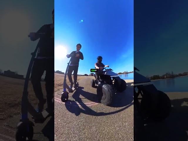 Drag race! $2K Tesla ATV vs. $200 Walmart Scooter 
