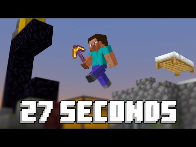 Minecraft Bedrock in 27 Seconds (Perfect Seed)