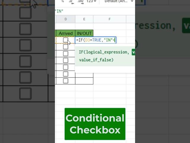 Google Sheets Conditional Format Checkbox #shorts