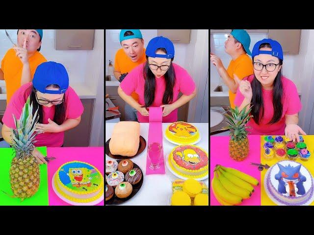 Pokemon vs Sponge Bob cake ice cream challenge! #funny by Ethan Funny Family