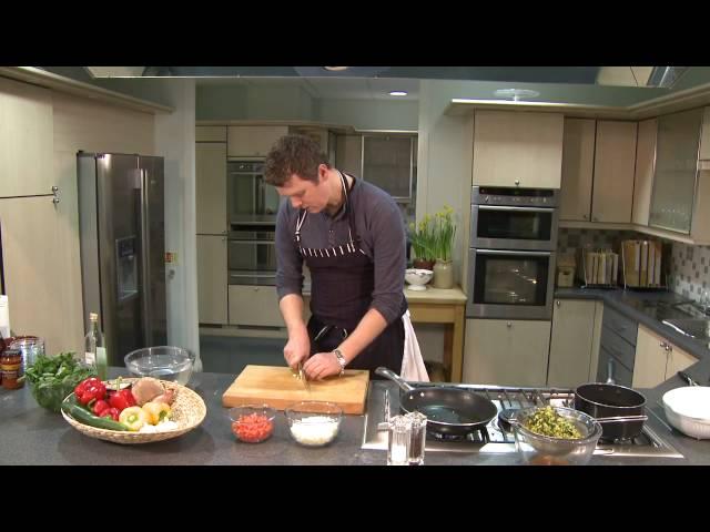 Arthur Potts Dawson makes organic stuffed red peppers