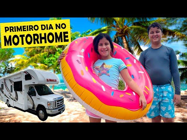 PRIMEIRO DIA NO MOTORHOME - FOMOS PARA UMA PRAIA MUITO LINDA!