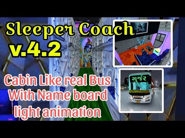 ADD SLEEPER COACH MOD WITH LIGHTING NAME BOARD BUSSID REAL BUS MOD