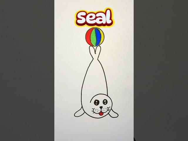 How to draw a Seal easy  Step by step Drawing