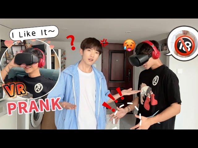 Showing My Boyfriend Indescribable Video In VR He Gets Really Excited?!  Cute Gay Couple Prank