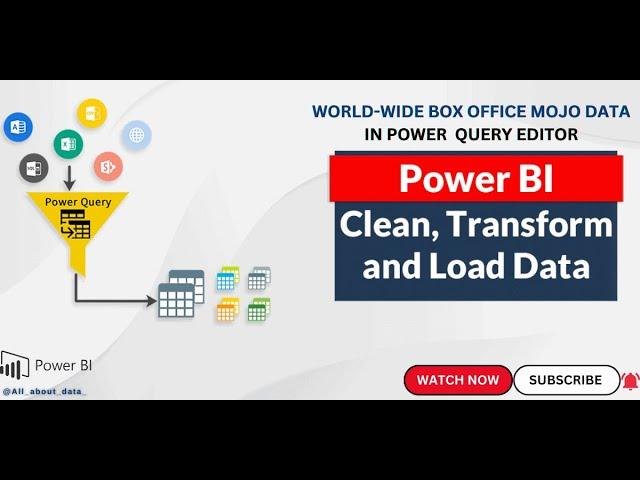 Import data from Box-office-mojo and create master table in power Query | Power-Bi tutorial 2023