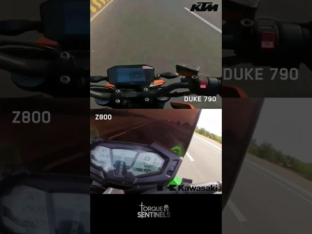 Duke 790 vs Z800  huge difference #kawasaki #ktm #z800 #duke790 #z900 #dragrace #topspeed #racing