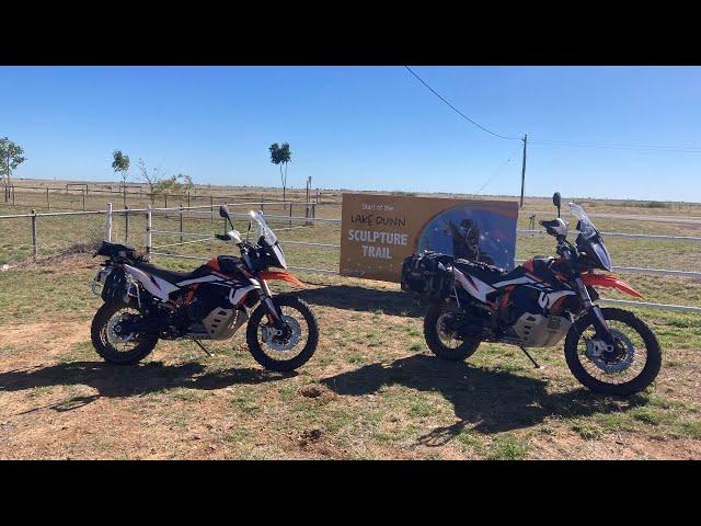 QLD Outback: Lake Dunn - Sculpture Trail by motorbikes, July 2023