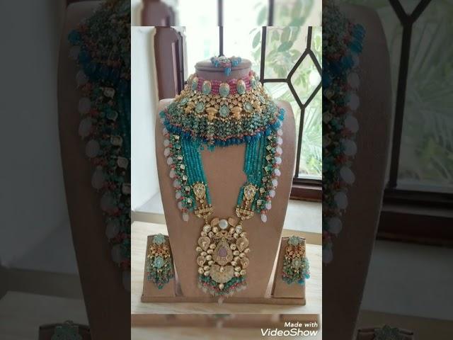 polki beaded bridal Jewellery//fancy polki bridal jewellery//bridal Jewellery for reception look