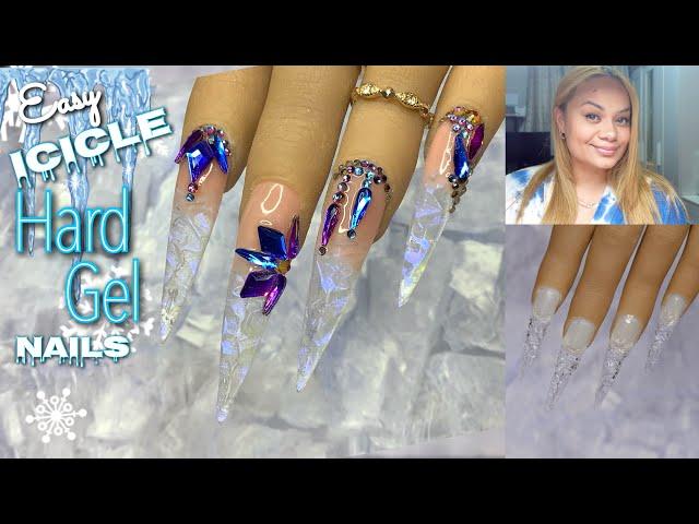 Icicle Nails | Builder Gel Nails Tutorial | Easy cracked icicle effect