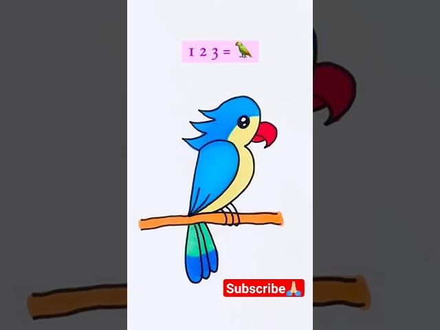 parrot easy drawing #drawing #artwork #art #shorts #viral