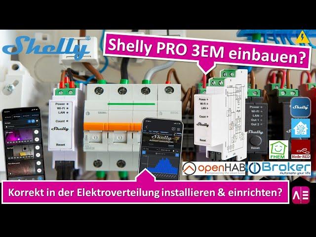 Installation Shelly PRO 3EM in der Elektroverteilung? Einrichtung Shelly App!