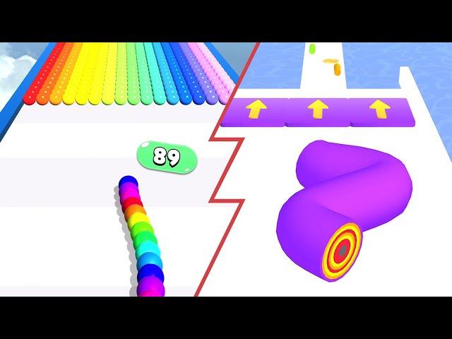 Snake Colors 3D VS Layer Runner - ASMR Gameplay (Max Level)