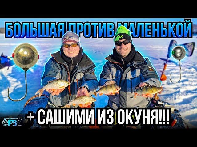 Маленькая мормышка против большой! Что выберет рыба? + Секретный рецепт сашими из Окуня!!!