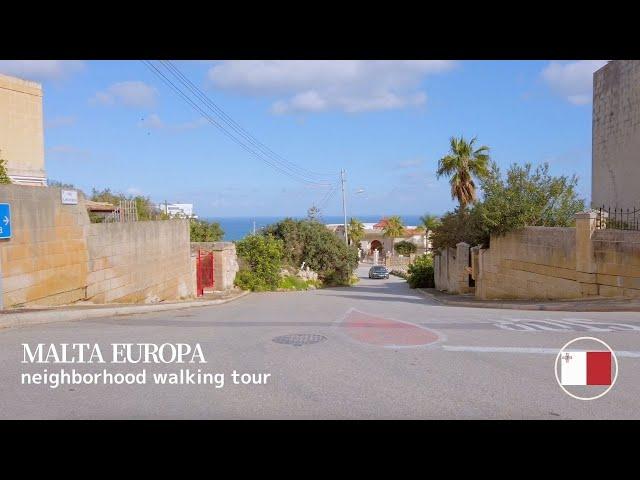  Gharghur in Malta - Characteristic Rural Village with Awesome View | Walking 4K