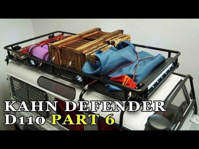 RC Project 6 | Kahn Defender D110 | PART 6: Roof Rack LED Lights and Scal Accessories