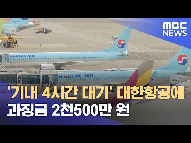 '기내 4시간 대기' 대한항공에 과징금 2천500만 원 (2024.12.19/12MBC뉴스)