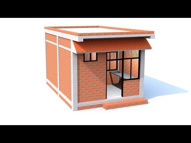 one room village house design | tiny home design | 12×18 house plan with one  bedroom