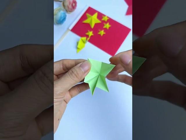 Five-pointed star three-dimensional folding method slow tutorial National Day handicraft Five-po