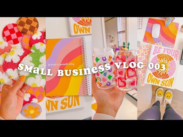 Punch needle coasters & new products | Studio Vlog 003 | Small Business Vlog | ASMR Packing Orders