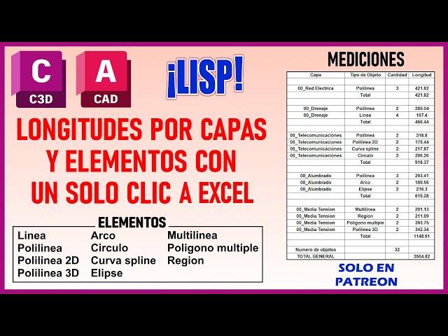 Autocad LISP Mediciones a Excel con un solo clic