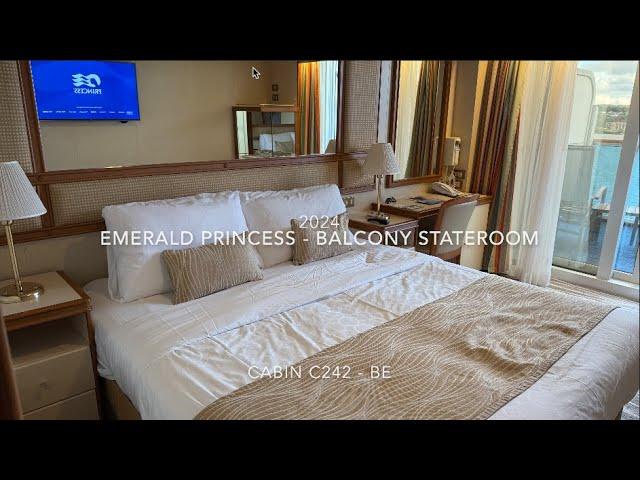 Emerald Princess Balcony Cabin Tour - C254 BE - 2024