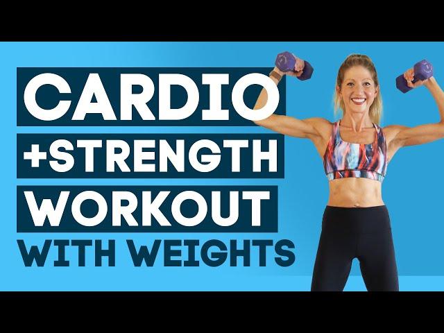 30 Min Total Body Cardio + Strength Workout With Weights (BOOST YOUR METABOLISM!)