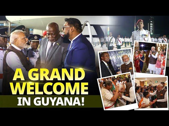 A memorable welcome for PM Modi in Guyana