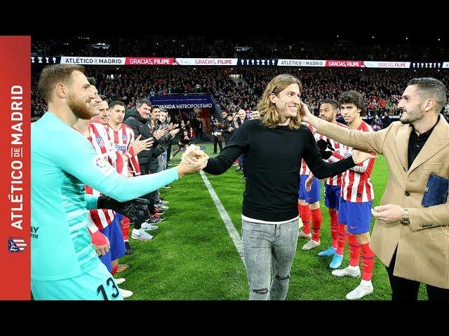 Así fue el homenaje a Filipe Luis en el Wanda Metropolitano