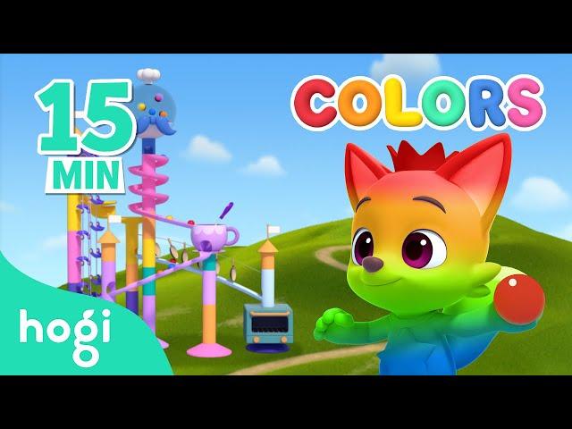 [NEW] Learn Colors with Marble Run Race｜15 min｜Learn Colors for Kids | Compilation | Hogi Pinkfong