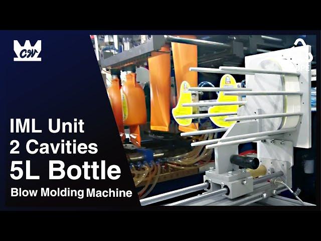 5L Bottle Two cavity & In mold labeling & Auto-Deflashing blow molding machine 17-014