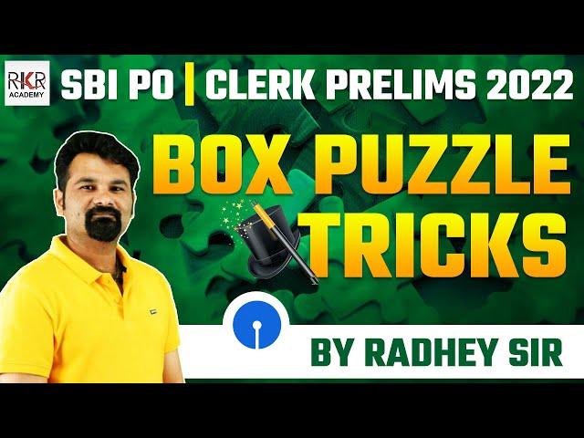 SBI PO I Clerk Prelims 2022 I Box Puzzle Tricks | Reasoning By Radhey Sir | RKR Academy