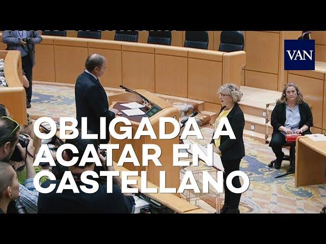 El presidente del senado obligada a una senadora a acatar la Constitución en castellano