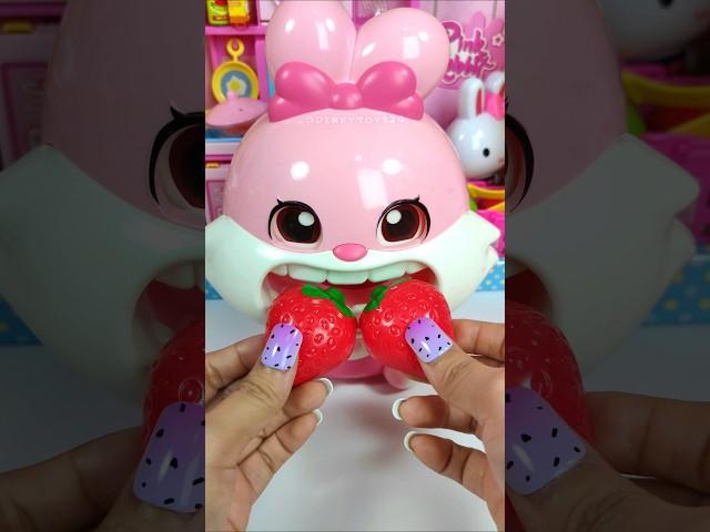 Satisfying with Unboxing & Review Cute Pink Rabbit Eating Strawberry Toy Video |ASMR Videos no music