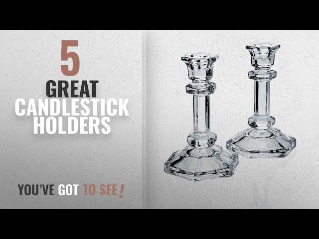 Top 10 Candlestick Holders [ Home Decor 2018 ]: James Scott Classical Crystal Candlestick Pair - Set