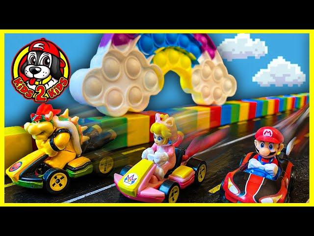 Kids Build Biggest 10 LANE Hot Wheels MARIO KART RACE!