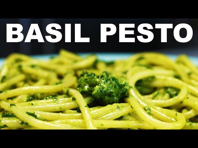 Basil pesto alla Genovese | knife or mortar & pestle method