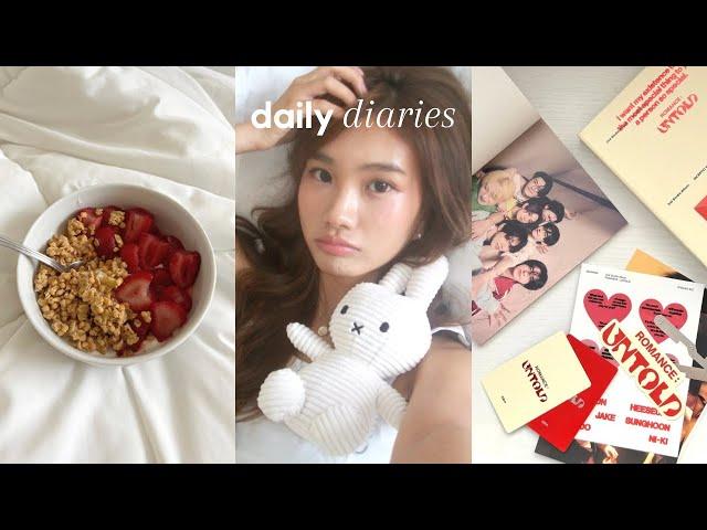 ˖ daily diaries ️ | lazy everyday makeup, enhypen album unboxing, jollibee mukbang