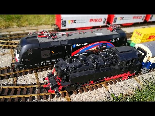 Ulm - Jungingen # Piko Garteneisenbahn mit Massoth Technik Zugverkehr im Garten mit Modelleisenbahn