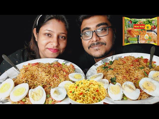 Eating Show - Chicken Wai Wai Noodles with Boiled Eggs | Eating Challenge | Poulami Eating Show