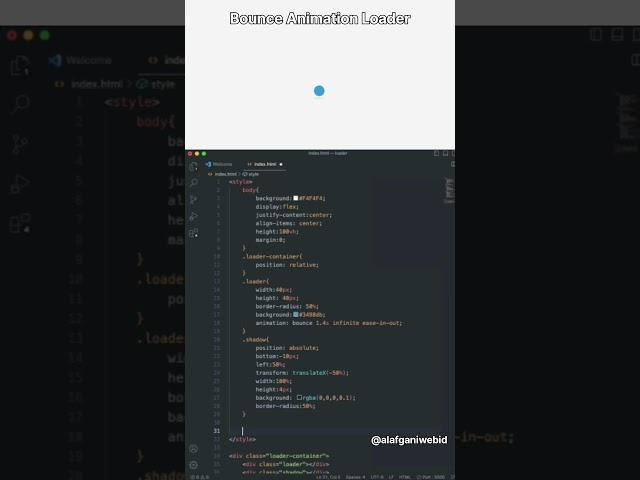 Bounce Animation Loader HTML CSS #coding #codinglife #webdesigner