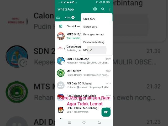 agar hp ram kecil tidak ngeleg