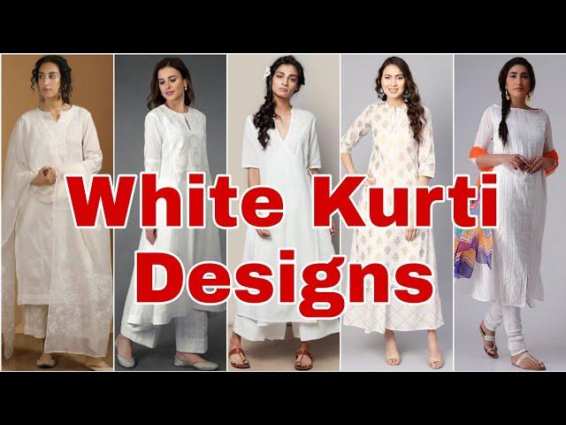 kurti designs |  white kurti deigns 2022 | long kurti design #cottonkurti #kurti