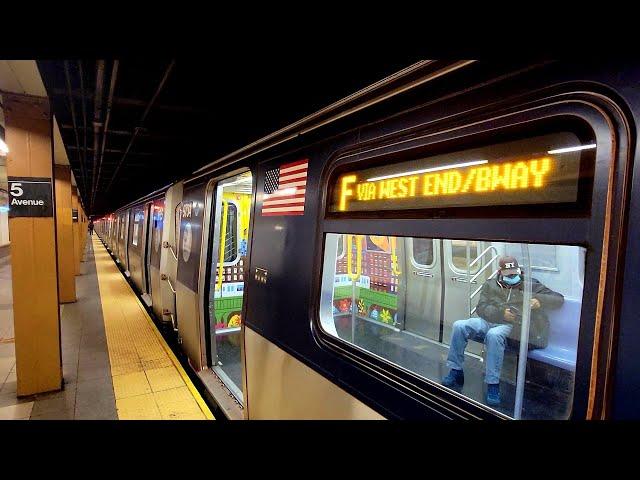 ᴴᴰ NYC Subway: Rerouted R160 F Train enters 5th Av - 59 st [via R line]