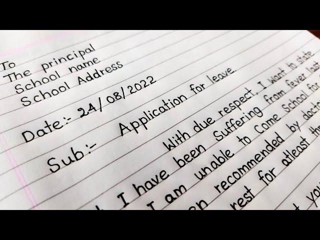 leave letter for school| leave application for school students|| leave letter in english ||