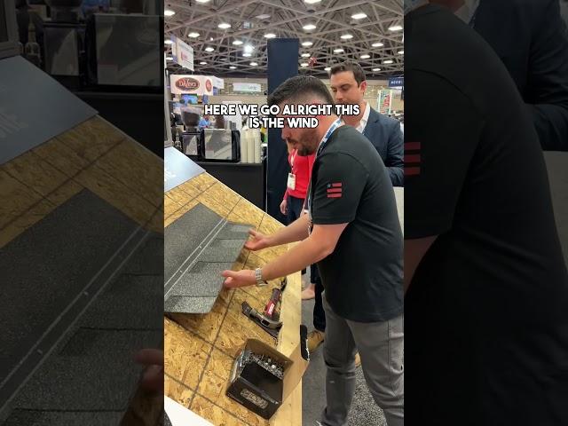 Testing IKO shingle wind strength  #tool #contractor #diy #roofing