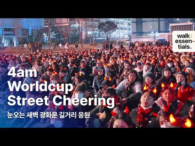 Gwanghwamun Worldcup Street Cheering walk: Korea vs Brazil soccer  4K60 ( Seoul, Korea )